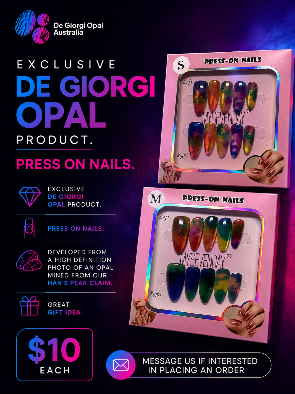 Press on Opal nails