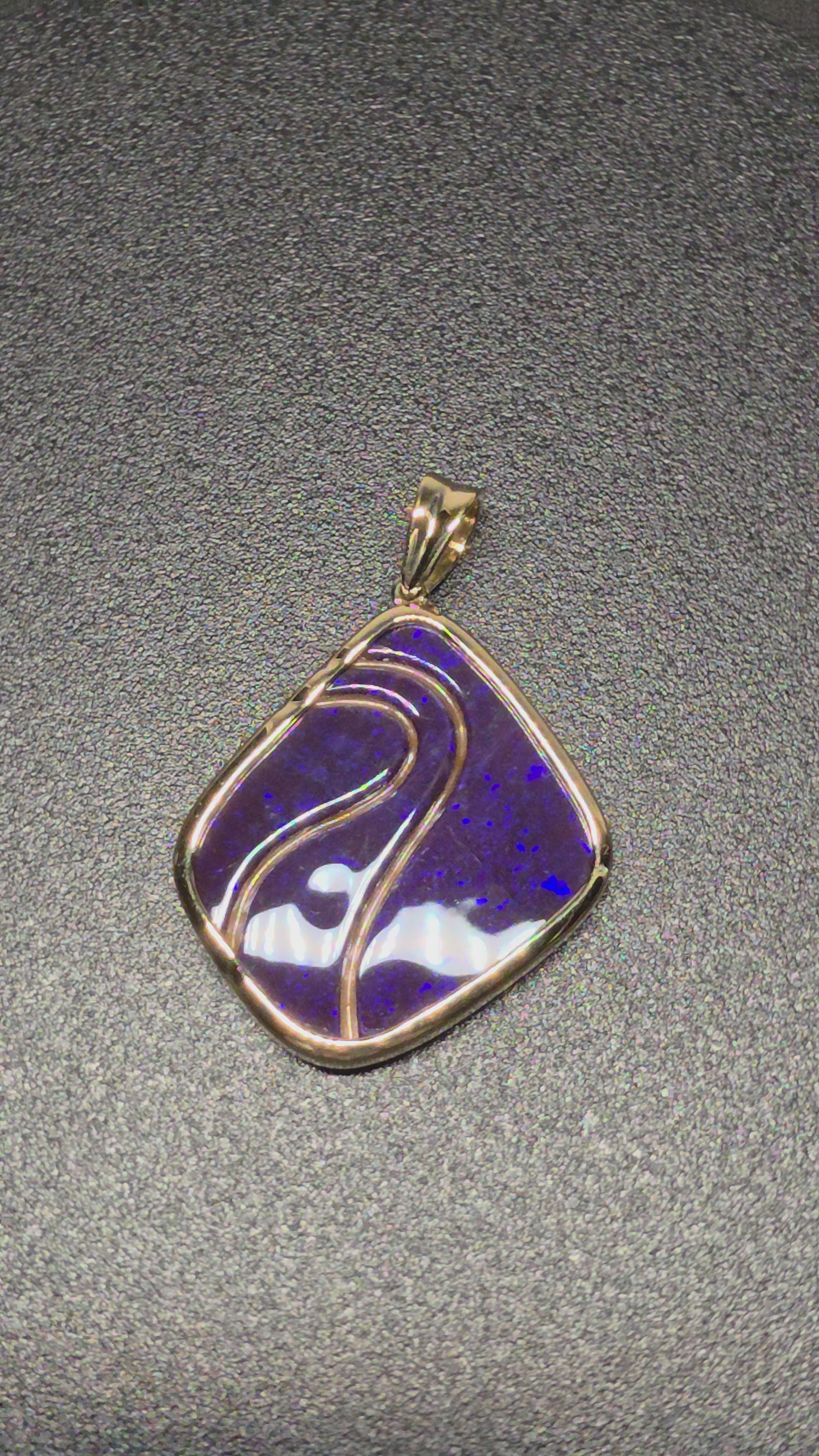 Wow Factor – 14K Solid Gold Carving with Purple and Blue Opal BP81