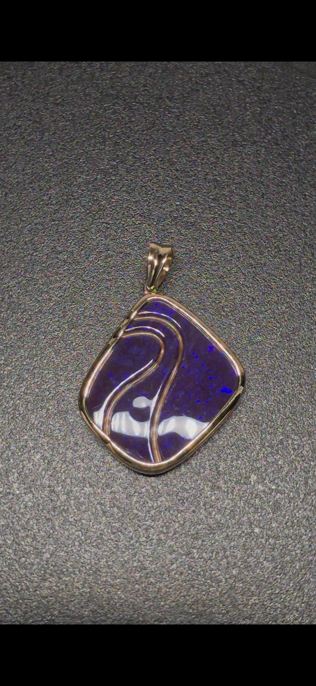 Wow Factor – 14K Solid Gold Carving with Purple and Blue Opal BP81