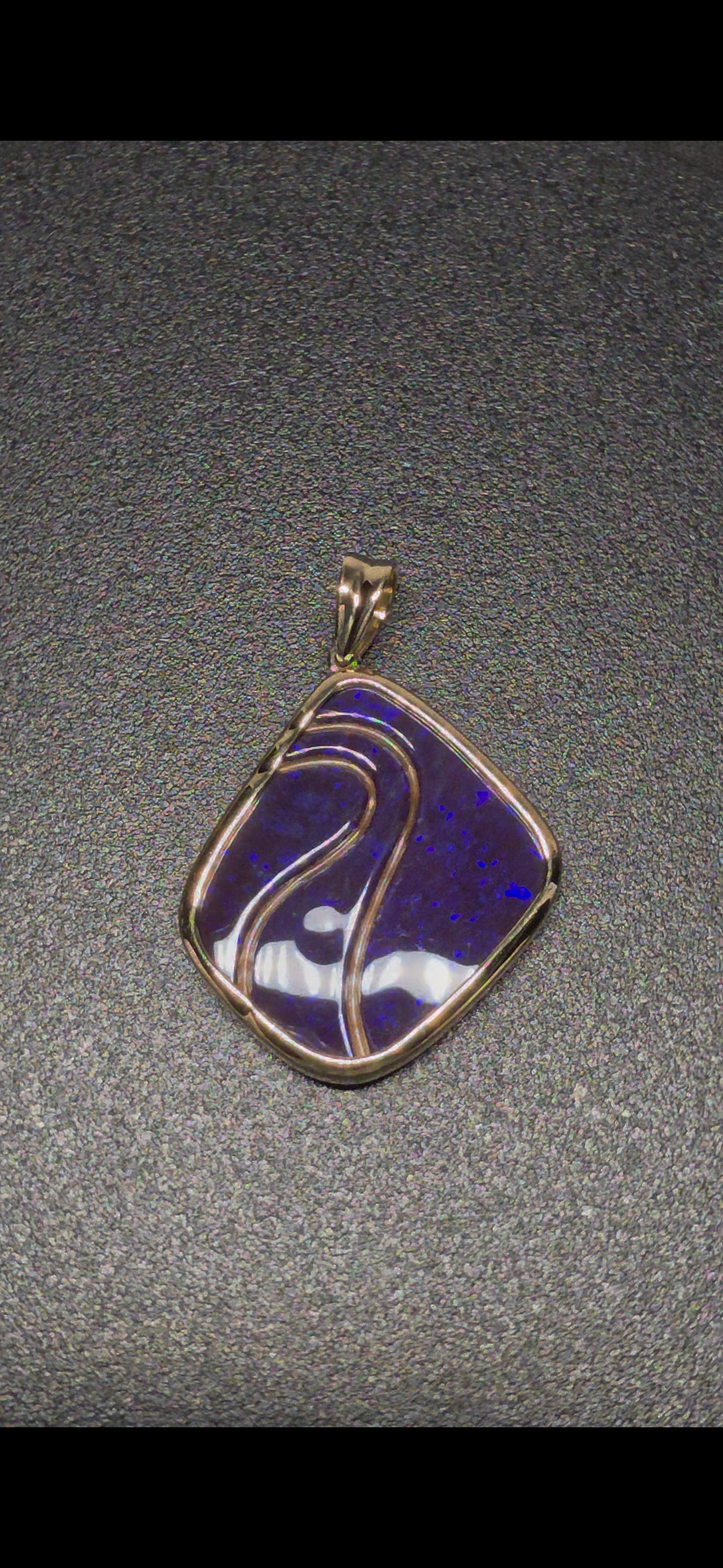 Wow Factor – 14K Solid Gold Carving with Purple and Blue Opal BP81